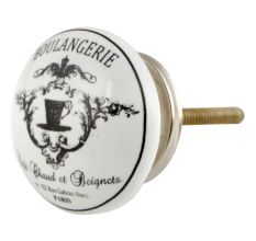 Boulangerie Paris Flat Ceramic Cabinet knobs